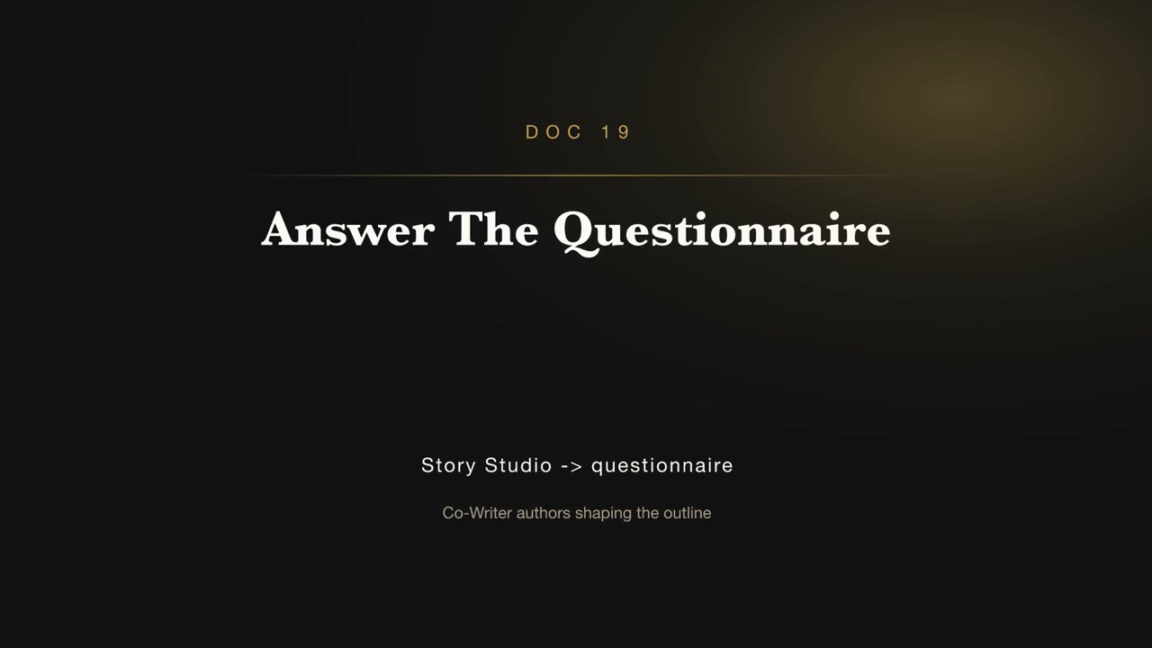Answer The Questionnaire — BookWriter video doc thumbnail