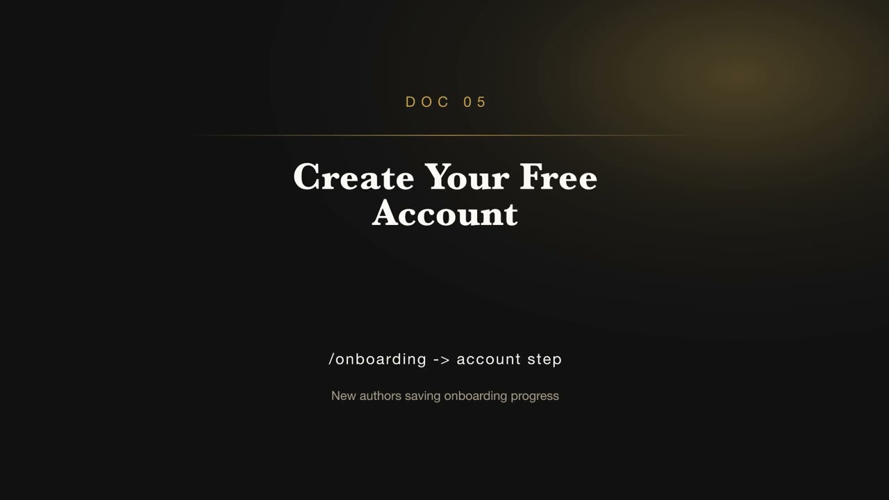 Create Your Free Account — BookWriter video doc thumbnail