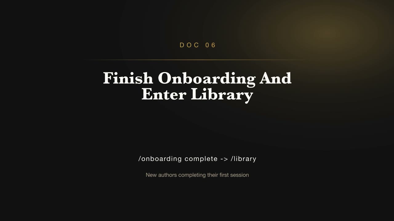 Finish Onboarding And Enter Library — BookWriter video doc thumbnail
