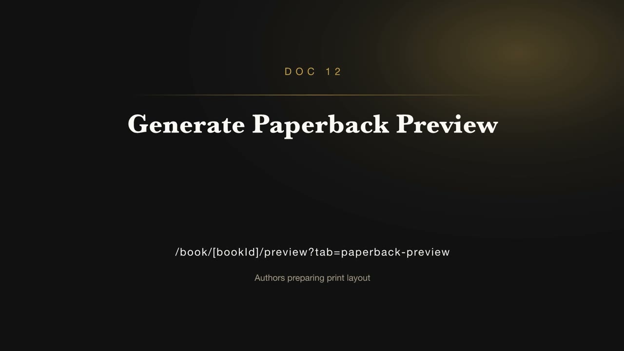 Generate Paperback Preview — BookWriter video doc thumbnail