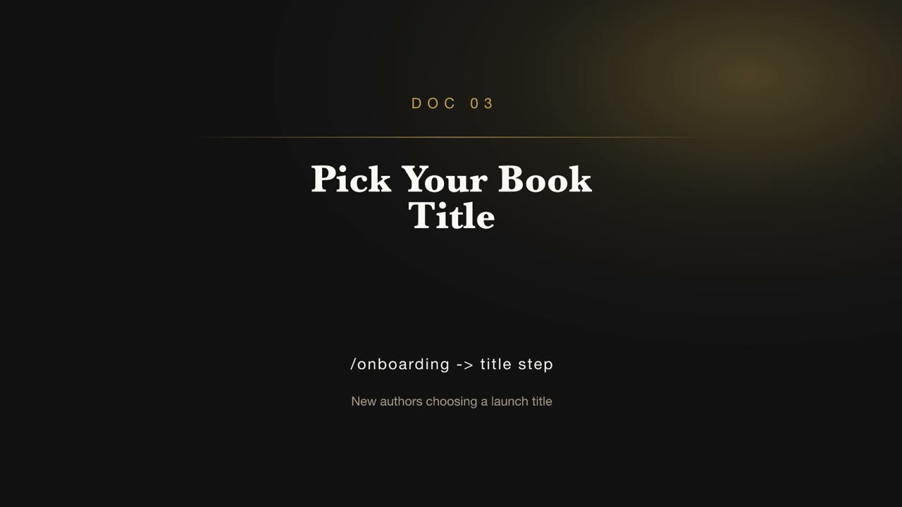 Pick Your Book Title — BookWriter video doc thumbnail