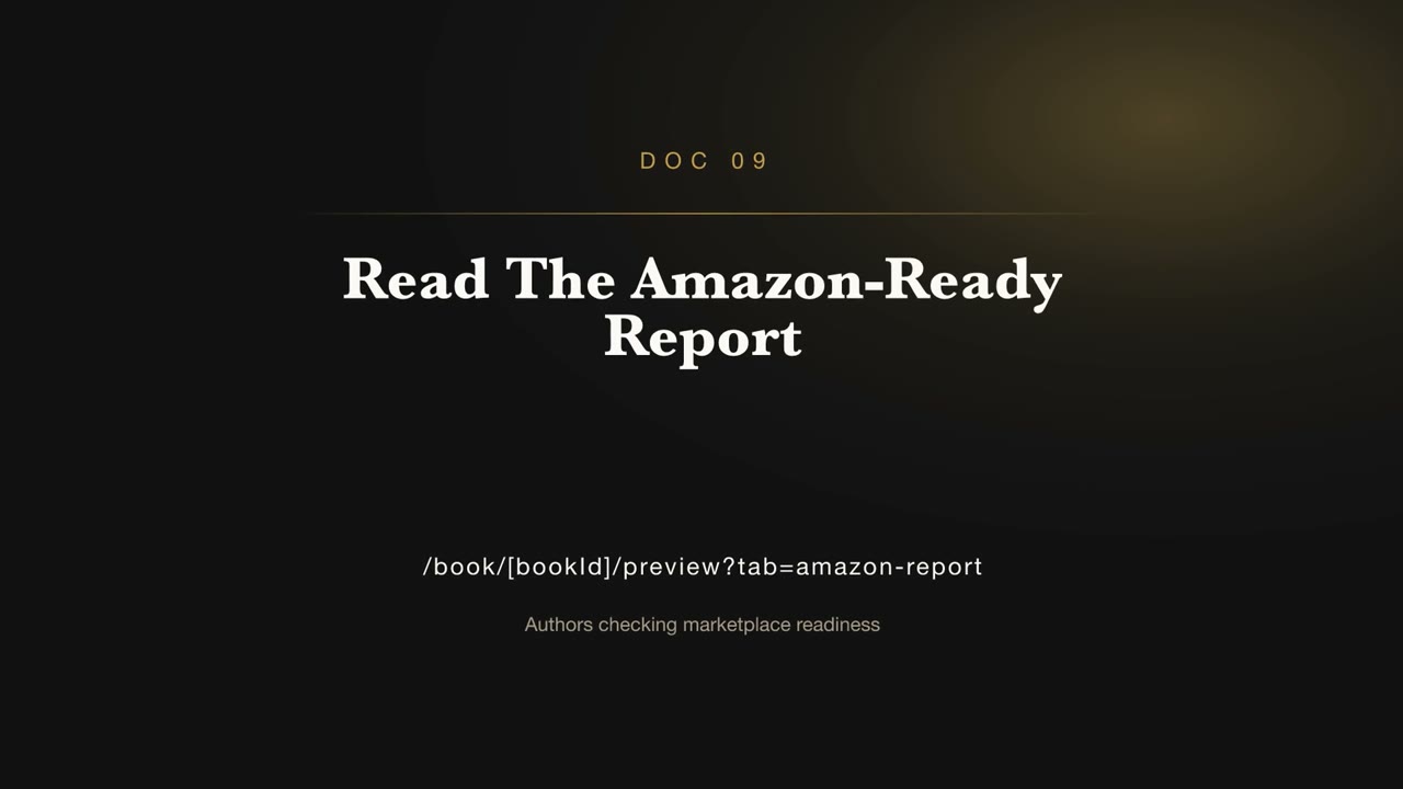 Read The Amazon-Ready Report — BookWriter video doc thumbnail