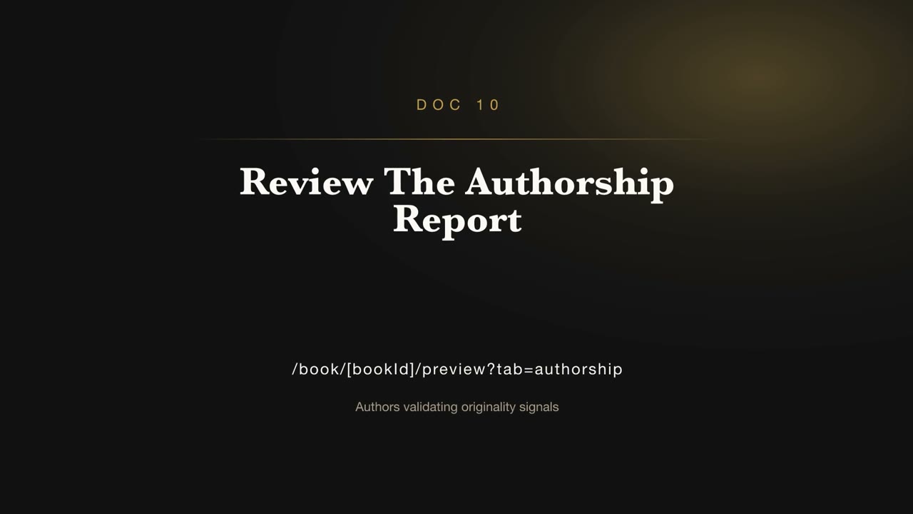 Review The Authorship Report — BookWriter video doc thumbnail