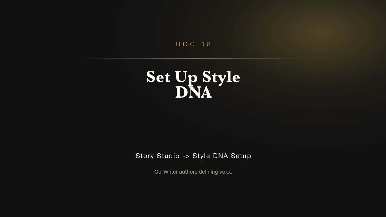 Set Up Style DNA — BookWriter video doc thumbnail