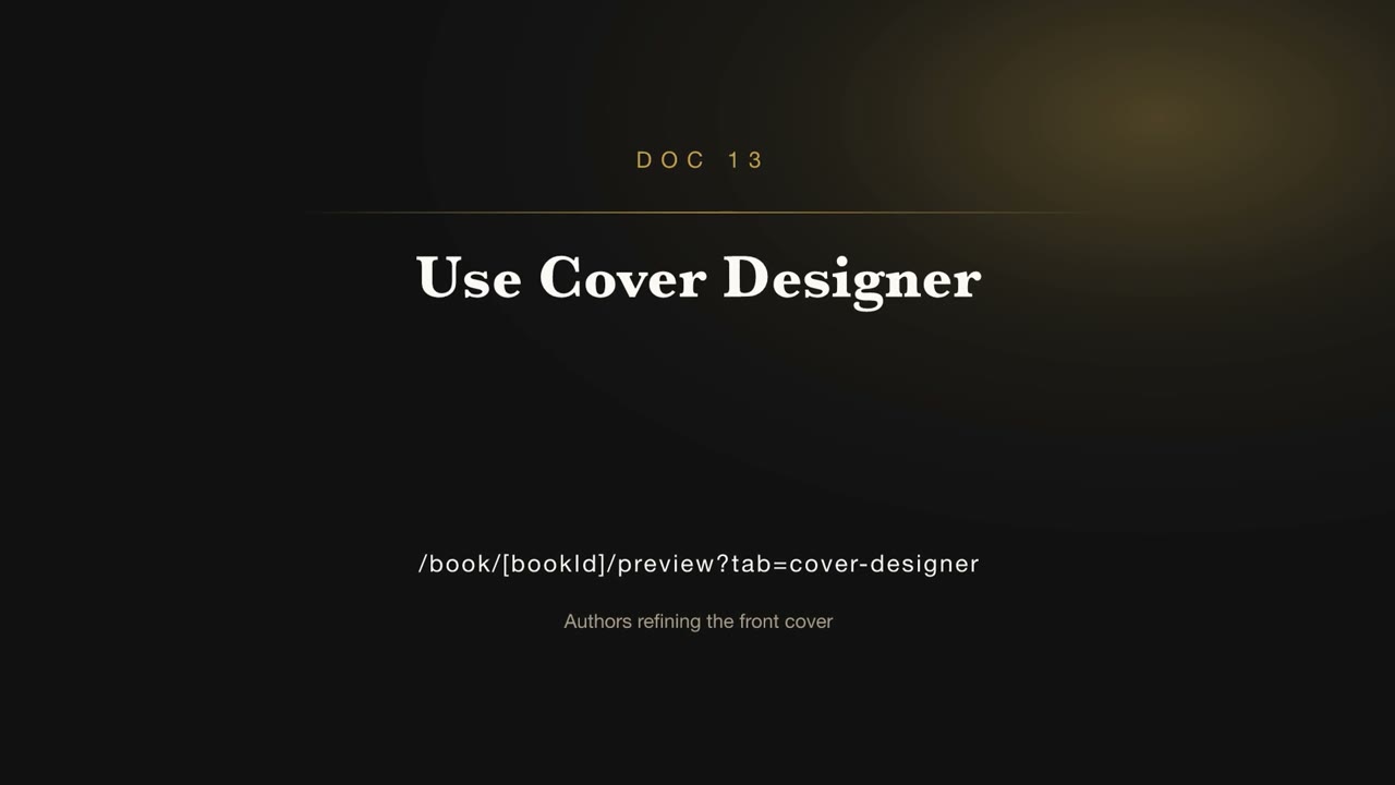 Use Cover Designer — BookWriter video doc thumbnail